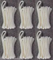 (6) WHITE Double Braided 3/8" x 20' HQ Boat Marine DOCK LINES Mooring Rope Cord