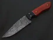 8.5" CUSTOM HAND MADE DAMASCUS STEEL SKINNER KNIFE ROSEWOOD HANDLE W/SHEATH M866