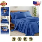 Silk-Soft 6 Piece King Sheets Set - Breathable Bamboo Blend, 1800 Thread Count
