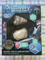 Discovery MINDBLOWN Mini Fossil Dig Set, Real Shark Teeth Excavation Kit NEW