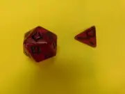 MTG Hour of Devastation Red D20 and D4 Dice Set