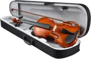 2/4 Acoustic Violin Kit Natural Varnish Finish Wtih 4 Strings Case Bow Rosin