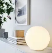 IKEA FADO Table Desk Bedside Lightening Light Round Cosy Mood Lamp White 25cm
