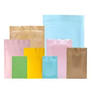 100 Double Sided Color Mylar Foil Flat Food Snack Candy Zipper Seal Lock Bags