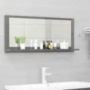 NNEVL Bathroom Mirror High Gloss Grey 90cm Chipboard