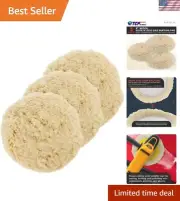 Efficient 8" Hook & Loop Wool Pad Trio for Oxidized Paint & Deep Scratch Removal