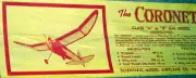 Scientific CORONET PLAN + PARTS PATTERNS To Build 46" OT FF or RC Model Airplane