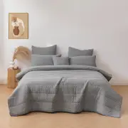 Dreamaker Finley Dot 6 Piece Comforter Set Charcoal Double Bed