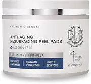 Anti Aging Daily Resurfacing Exfoliating Peel Pads Treatment- Contains Lactic, Salicylic, & Glycolic Acid for Face & Body. Repairs Fine Lines, Wrinkles, Dark Spots, Pores, Acne Scars & Uneven Skin Tone. Natural Skincare Glow.