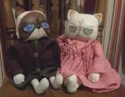 Buy 2 Get the 3rd FREE, PATTERN, Primitive Folk Art Doll, Persian Cat Doll