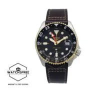 Seiko 5 Sports Automatic GMT SKX Sports Style Brown Leather Strap Watch SSK036K1