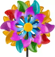 Wind Spinner Colorful Metal for Outdoor Yard Art Garden Patio Lawn Decoration