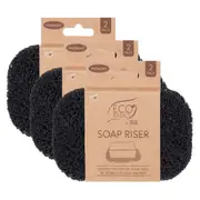 3x Eco Basics Soap Riser/Dish Elevator Holder Storage Sink Organiser Midnight