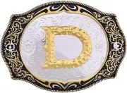 Western Cowboy Buckle For Standard 1.5" Snap On Belt New Initial D A4143