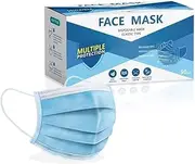 Mastermed Face Mask with Elastic Ear Loops, Disposable, Protective, Anti-Fog, Breathable, Non-Woven Fabric, Safety, Premier Product, Soft and Comfortable - (50/Box, Blue)