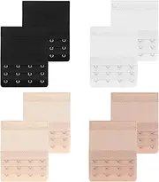 [Larrel] 8PCS Women's Bra Extenders, Bras Extenders Comfortable Stretchy Bras Extension Elastic Strap for Women Girls(4 colors), Skin, One Size