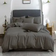 Premium 1000TC Bamboo Blend Quilt/Duvet/Doona Cover Set(Single, Double, Queen, King)-Charcoal