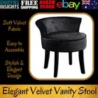 Artiss Velvet Vanity Stool Backrest Dressing Table Chair Makeup Bedroom Black