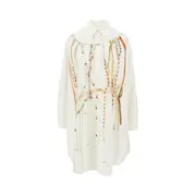 [MM6] MM6 Trompe L'Oeil print shirt dress Woman S S White