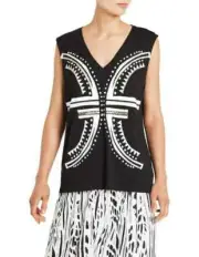 Sass & Bide Composure V neck Tank in Black- Size M - New with tag