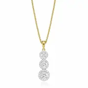 HUSH 9ct Yellow Gold Round Brilliant Cut with 1 CT of Diamond Simulants Pendant