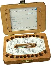 KOCKSHION 1Set Wooden Deciduous Tooth Storage Box for Keepsake Organizer for Teeth Photos and Fetal Hair Smooth Edges for Boys