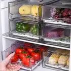 - Drawer-Type Kitchen Fridge Storage Box with Drain Tray for Food Storage (L)