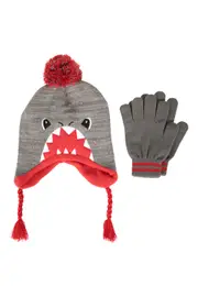 Shark Kids Trapper Hat & Gloves Set