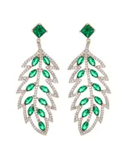 Eye Candy LA CZ Leaf Drop Earrings NoSize NoColor