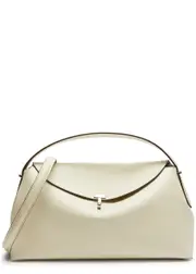 Totême T-Lock Leather top Handle bag - Off White One Size