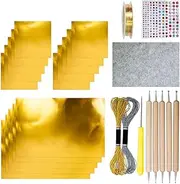 Craft Foil, Aluminum Metal Crafts Foil Roll, Silver Shimmer Gold Crafting Accessory for Kids Adults Engraving Painting Art Projects
