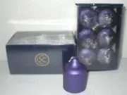 PARTYLITE METALLIC PURPLE VOTIVE BOX 6 COLONIAL CANDLE OF CAPE COD VOTIVES NEW