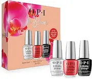 OPI Infinite Shine Long Wear Nail Polish, Up to 11 days of wear & Gel-Like Shine, Trio Gift Set - Base Coat, Cajun Shrimp, Top Coat