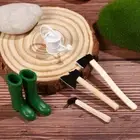Garden Doll Farming kits Miniature Tools Dollhouse Accessories Wood Hoe Shovel