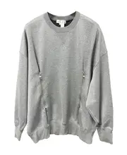 Zipper detail hoodie S,XL Gray