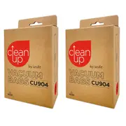 2x 5pc CleanUp CU904 Replacement Vacuum Bags Set Efficient Dust Capture White