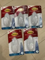 Lot 5 Command Bath Large Towel Hook Hold 5LB Water Resist, 1 Hook 1 Large Strip