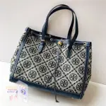 TORY BURCH MONOGRAM 提花托特包大號 80644 TORY BURCH 皇家海軍藍