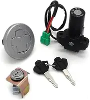 YCBFGAZATK Motorcycle Ignition Key Switch Fuel Gas Cap Seat Lock Kit Fit for Suzuki GIXXER155 GSX150F DZA RZA L8 2018 37000-34840-000 Moto
