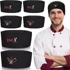 6 Pieces Unisex Chef Hats, Breathable Mesh Top Kitchen Cooking Caps, Black