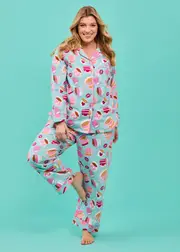 [Taking Shape] Taking Shape Flannelette Coffee Pyjama Pant Size 16 in Print, Cotton - Plus Size Women's Clothing Print