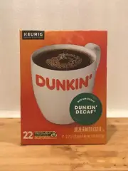 New! Dunkin' Decaf Coffee K-Cup Pods, Medium Roast - 22 CT.