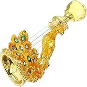 Cabilock Antique Peacock Perfume Bottle Vintage Glass Aromatherapy Container Refillable Travel Essential Fragrance Dispenser Elegant Decor for Vanity Dressing Table