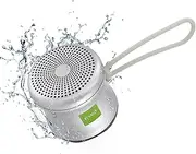 [EWA] A119 Mini Bluetooth Speaker with Lanyard, Small Speaker with Bass Radiator, IPX7 Waterproof, Tiny but Powerful, Super Cute Metal Wireless Portable Speaker for Home, Office, Travel, Outdoor(Silver)