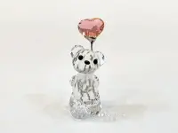 在飛比找Yahoo!奇摩拍賣優惠-A2556 swarovski 粉色愛心氣球水晶熊 (遠麗精