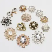 Flower Oval Bow Crystal Button - Pearl Acrylic Round Mix Shape Sew Buttons 10pcs