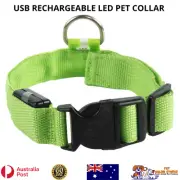 Light Up Dog Collar Australia LED USB Rechargeable Adjustable Glow In The Dark
