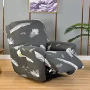 [Xiao Hua] Couch Cover Polyester Sofa Covers Reclining Chair Cover for Living Room Sofa Easy Fit Washable Furniture Sofa Protector 1 seat (Style 15)