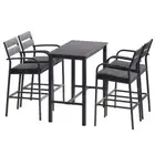 Outdoor Bar Set 5-Piece Patio Dining Chairs Aluminium Table Stools