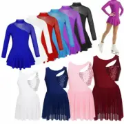Kids Girls Ballet Dance Leotard Dress Ice Skating Roller Skating Dancewear Skirt